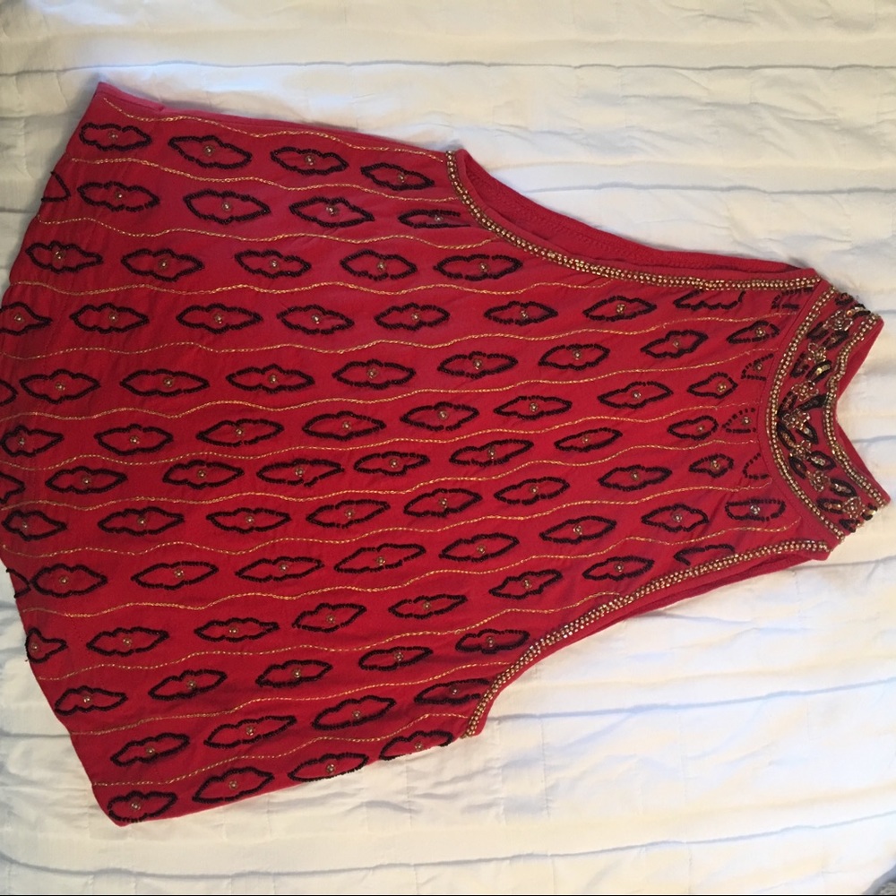 Excote Anthropologie beaded tank top.
